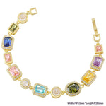 Elegant, Luxe-style Diamond-encrusted Square Choker Necklace And Bracelet