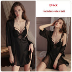 Luxe Sheer Mesh Sexy Nightwear A Sizzling Backless Sleep Dress And Robe Set For At-home Wear