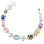 Elegant, Luxe-style Diamond-encrusted Square Choker Necklace And Bracelet